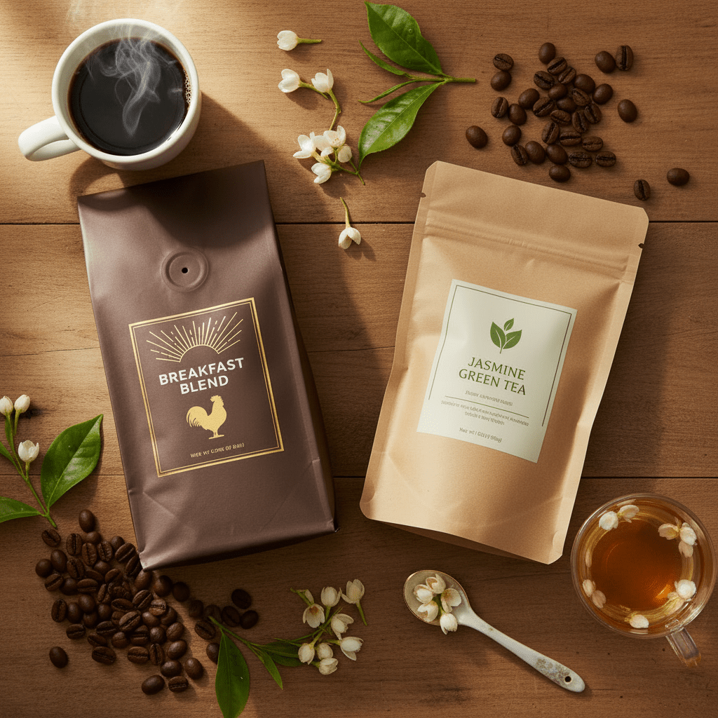 Coffee & Tea Harmony Bundle – Breakfast Blend Coffee & Jasmine Tea Gift Set - Bundles | Light & Hope Coffee & Tea Co.