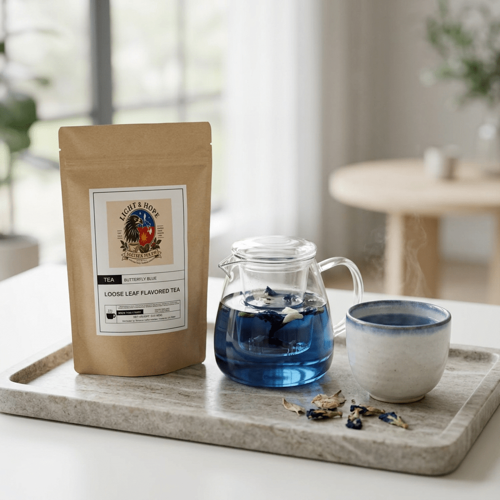 Butterfly Blue Flavored White Tea - Loose Leaf, 3 oz - Tea > White Tea | Light & Hope Coffee