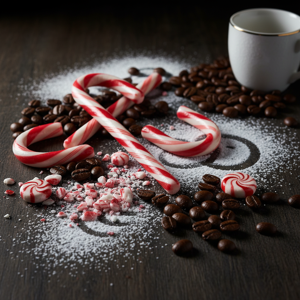 Candy Cane flavored coffee bag with Light & Hope Coffee & Tea Co.