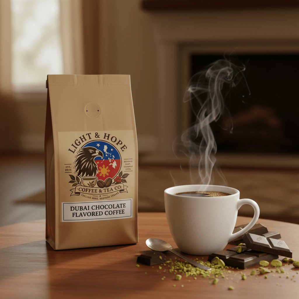 Dubai Chocolate Flavored Coffee - Medium-Dark Roast - Coffee > Flavored | Light & Hope Coffee & Tea Co.