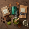 Tea Lovers Bundle flat lay with Masala Chai, Matcha, and Hojicha