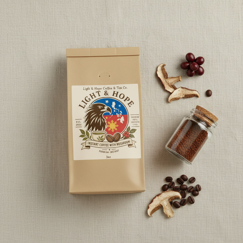 Light & Hope Coffee & Tea Co. | Instant Coffee with Mushroom (3 oz)