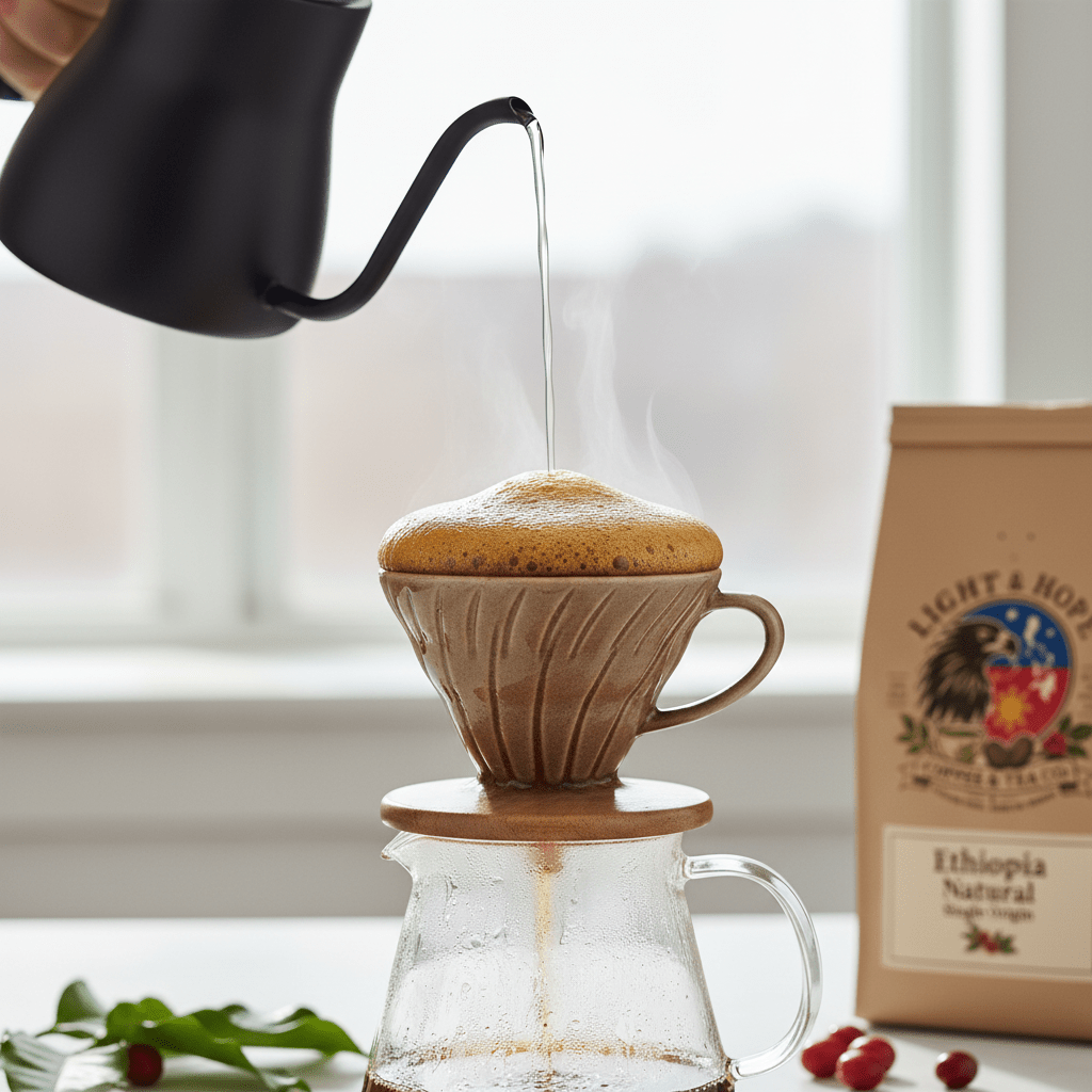 Ethiopia Natural Process, Single-Origin - Medium-Light Roast Coffee - Coffee > Single-Origin | Light & Hope Coffee & Tea Co.