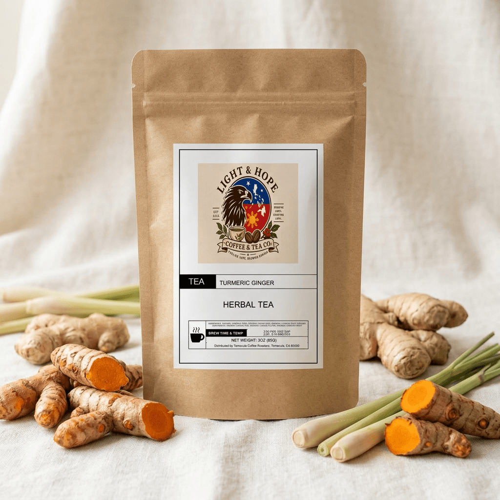 Turmeric Ginger Herbal Tea - Loose Leaf, 3 oz - Tea > Herbal Tea | Light & Hope Coffee