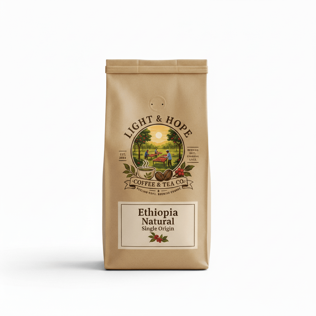 Ethiopia Natural Process, Single-Origin - Medium-Light Roast Coffee - Coffee > Single-Origin | Light & Hope Coffee & Tea Co.