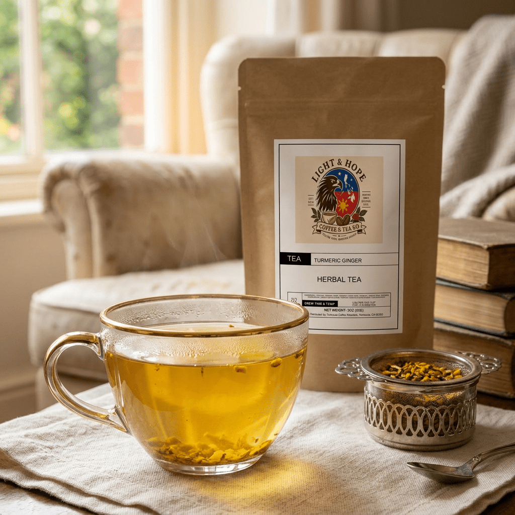 Turmeric Ginger Herbal Tea - Loose Leaf, 3 oz - Tea > Herbal Tea | Light & Hope Coffee