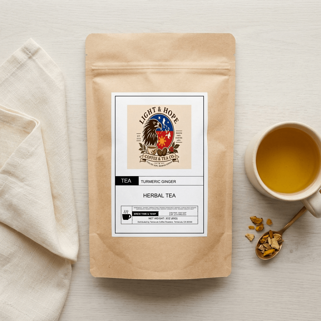 Turmeric Ginger Herbal Tea - Loose Leaf, 3 oz - Tea > Herbal Tea | Light & Hope Coffee