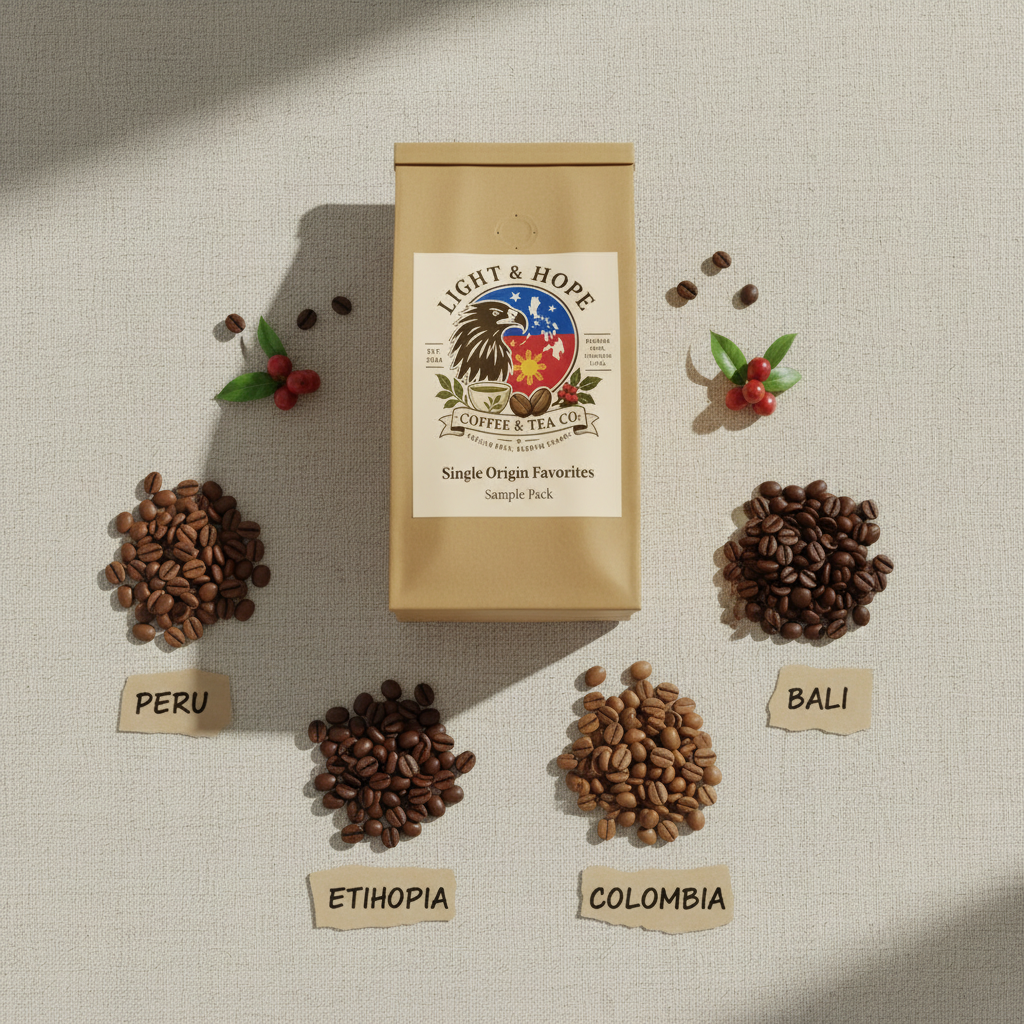 Light & Hope Coffee & Tea Co. | Single Origin Favorites Sample Pack