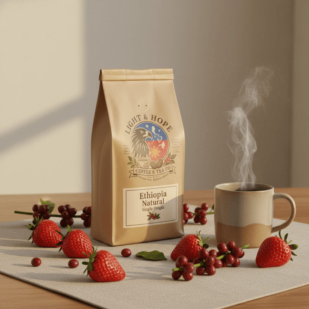 Ethiopia Natural Process, Single-Origin - Medium-Light Roast Coffee - Coffee > Single-Origin | Light & Hope Coffee & Tea Co.
