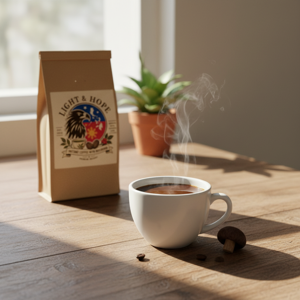 Light & Hope Coffee & Tea Co. | Instant Coffee with Mushroom (3 oz)