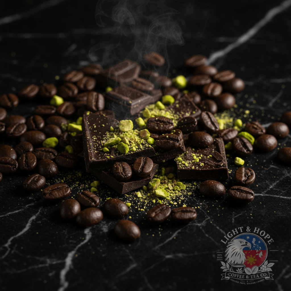 Dubai Chocolate Flavored Coffee - Medium-Dark Roast - Coffee > Flavored | Light & Hope Coffee & Tea Co.