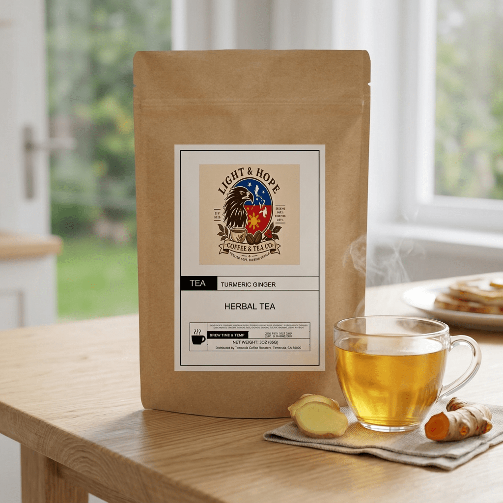 Turmeric Ginger Herbal Tea - Loose Leaf, 3 oz - Tea > Herbal Tea | Light & Hope Coffee