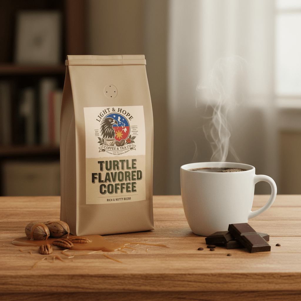 Turtle Flavored Coffee - Medium Roast - Coffee > Flavored | Light & Hope Coffee & Tea Co.