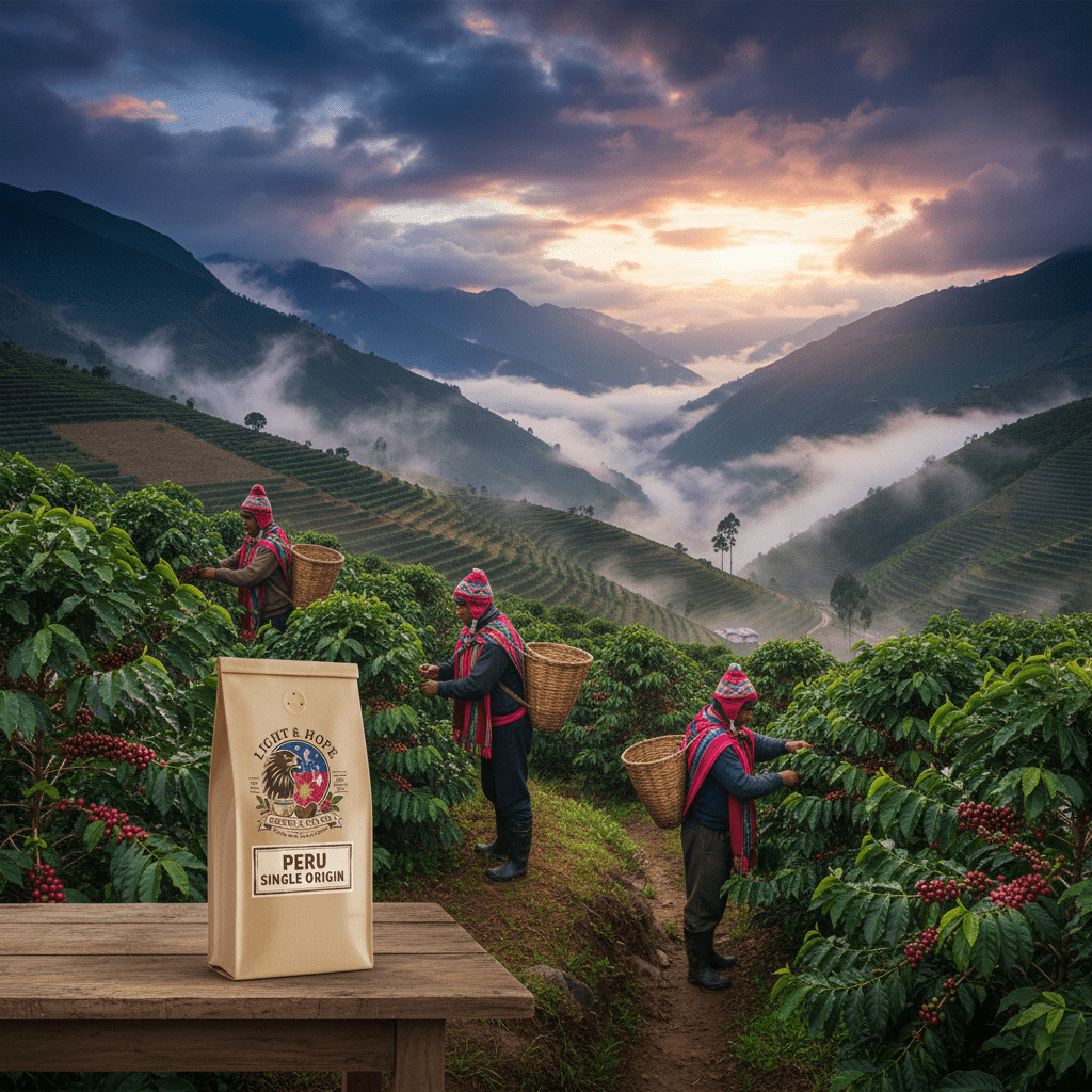 Peru, Single-Origin - Medium Roast Coffee - Coffee > Single-Origin | Light & Hope Coffee & Tea Co.