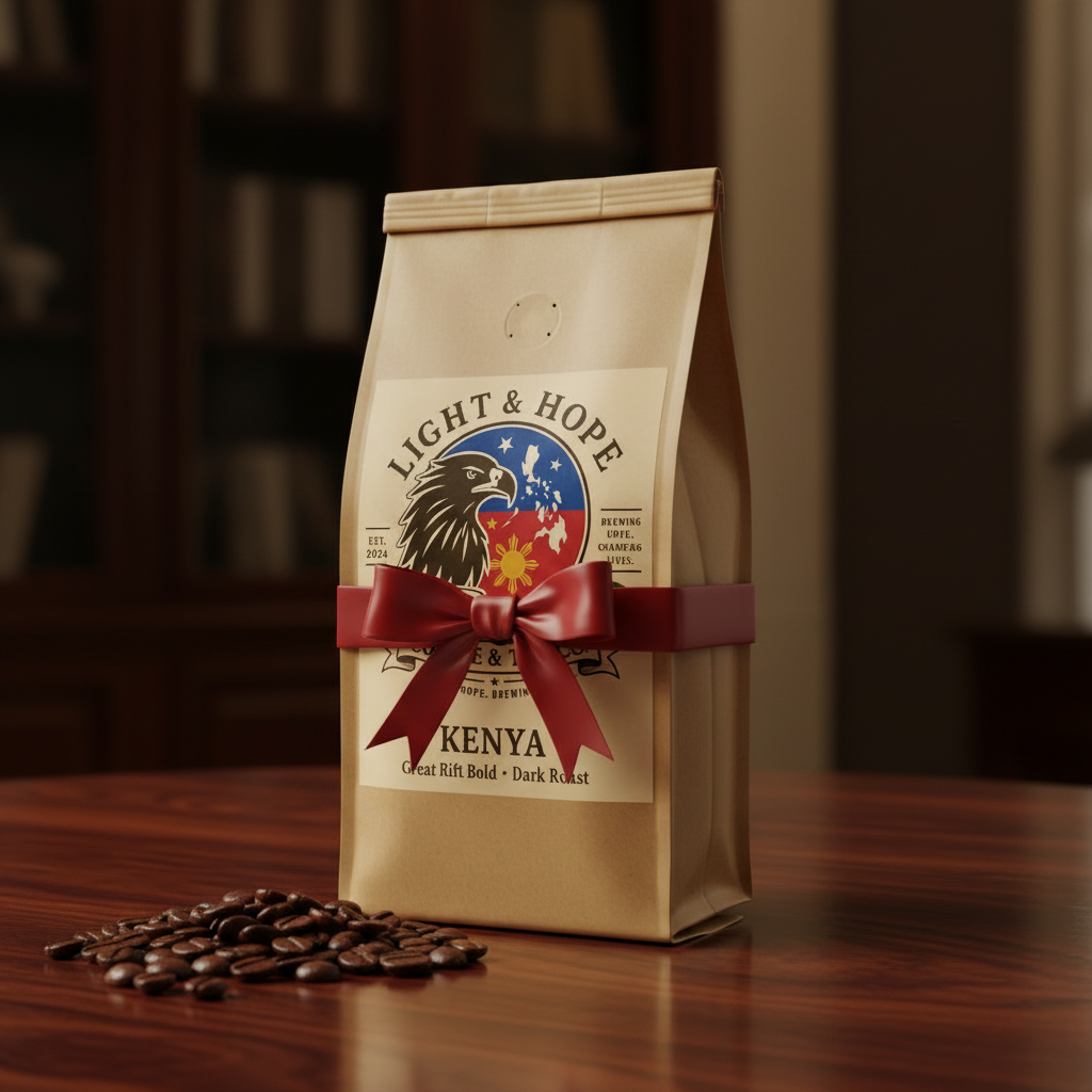 Light & Hope Coffee & Tea Co. Kenya Great Rift Bold coffee bag