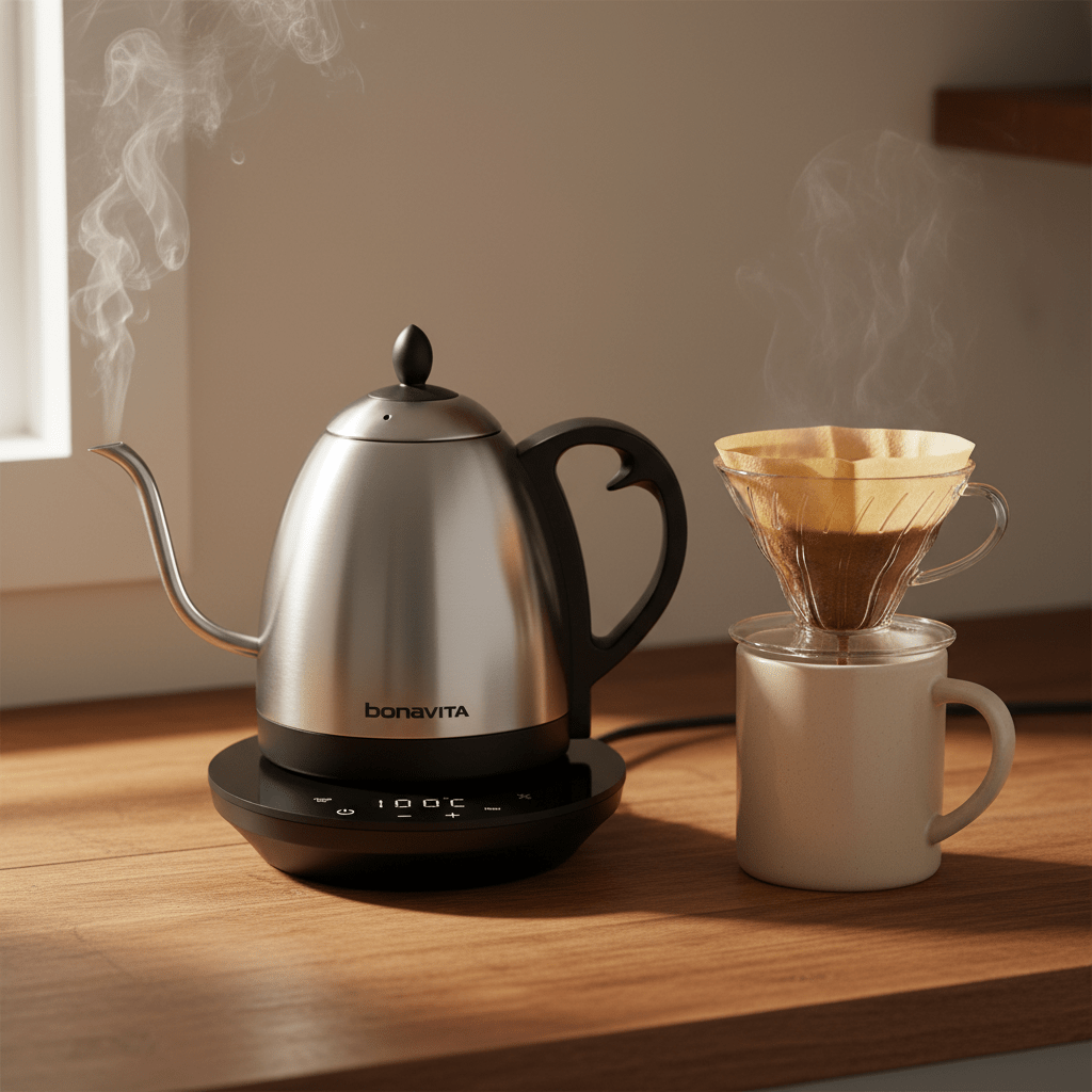 Bonavita Cosmopolitan 1.0L Gooseneck Precision Temperature Electric Kettle - Electric Kettles | Light & Hope Coffee & Tea Co.