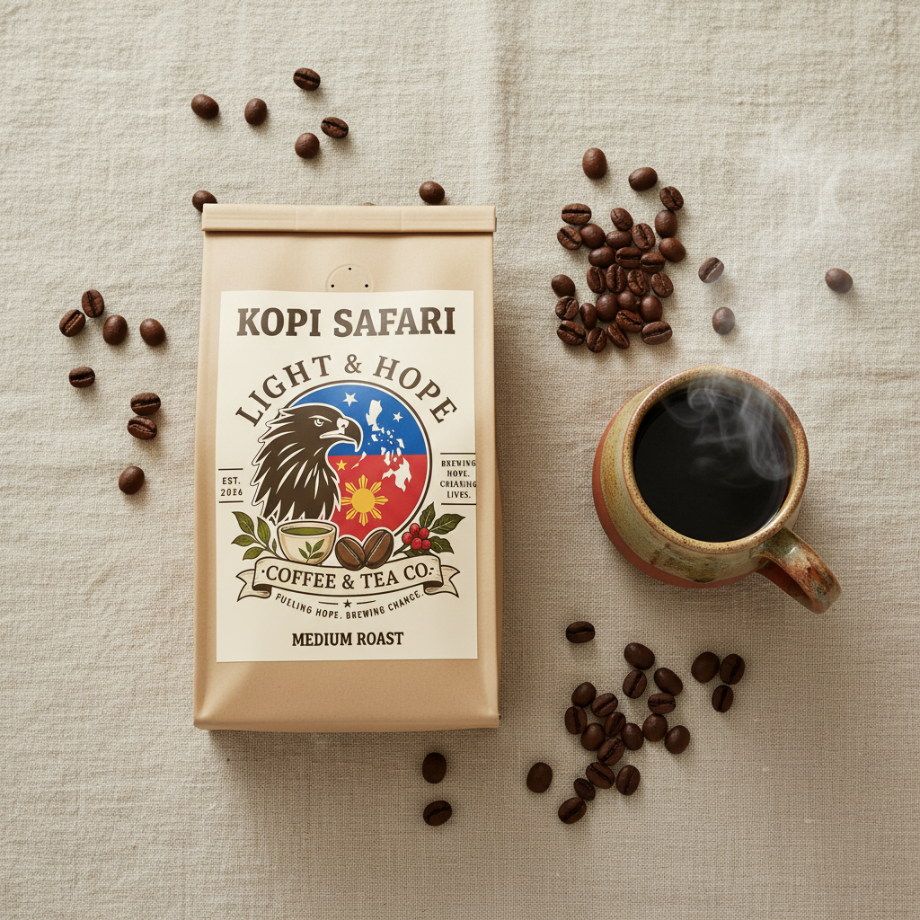 Light & Hope Coffee & Tea Co. Kopi Safari coffee bag