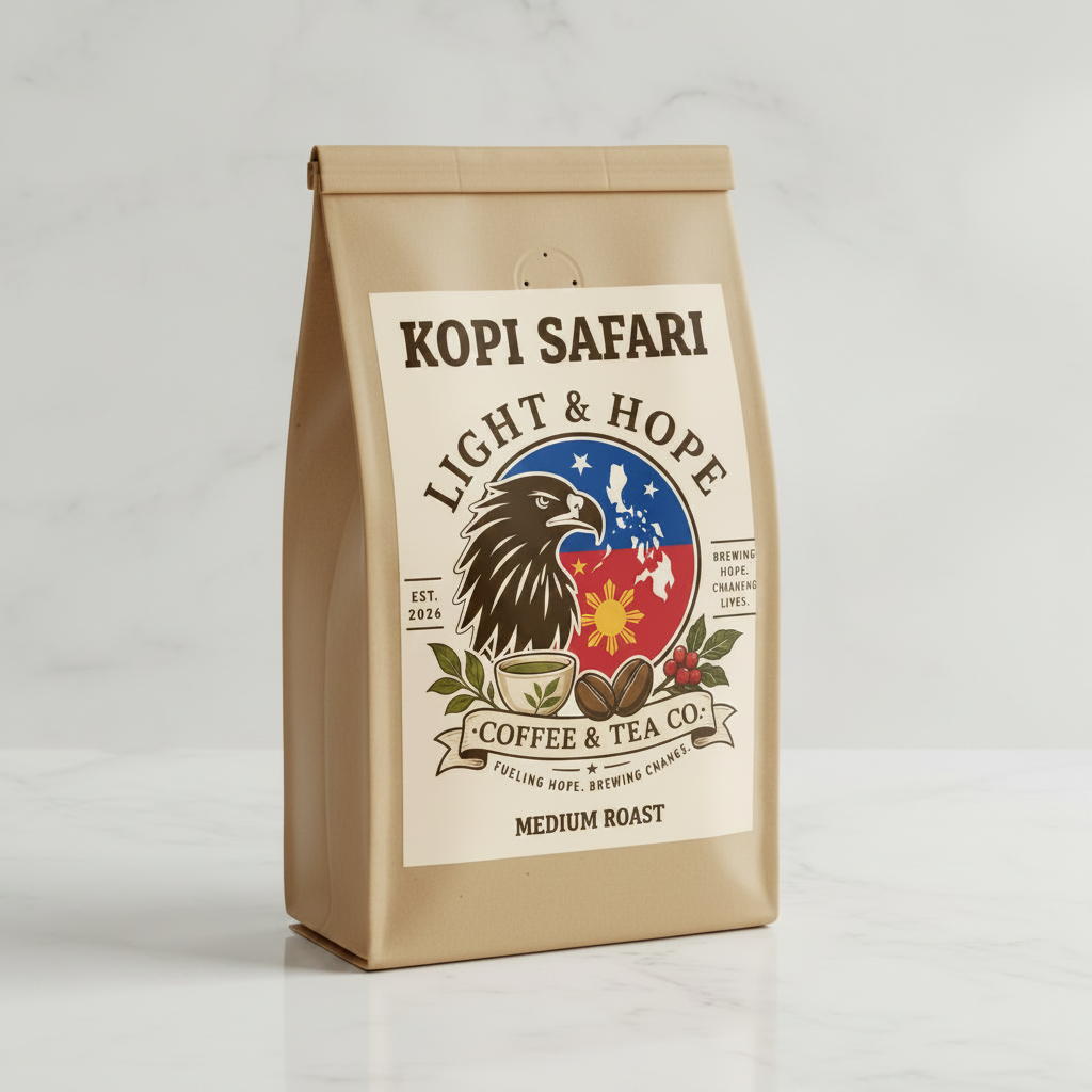 Light & Hope Coffee & Tea Co. Kopi Safari coffee bag