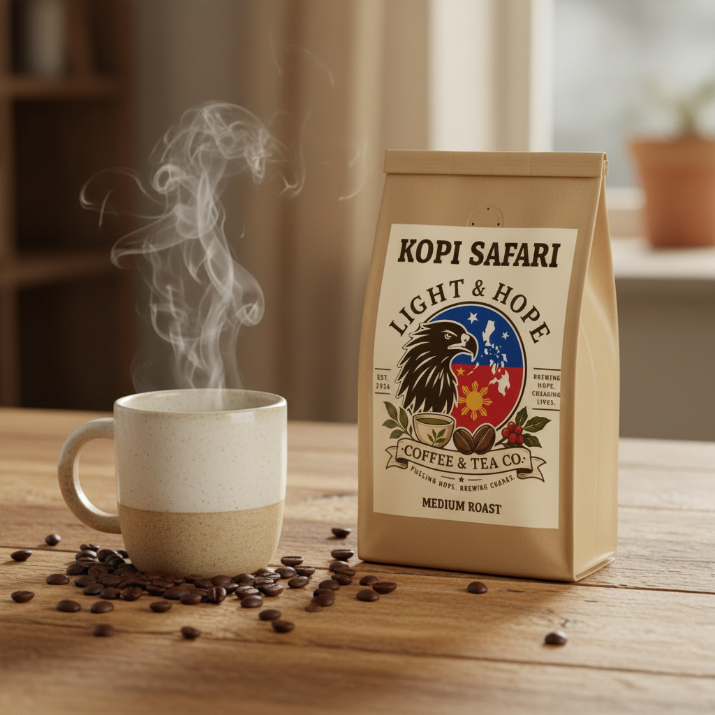 Light & Hope Coffee & Tea Co. Kopi Safari coffee bag