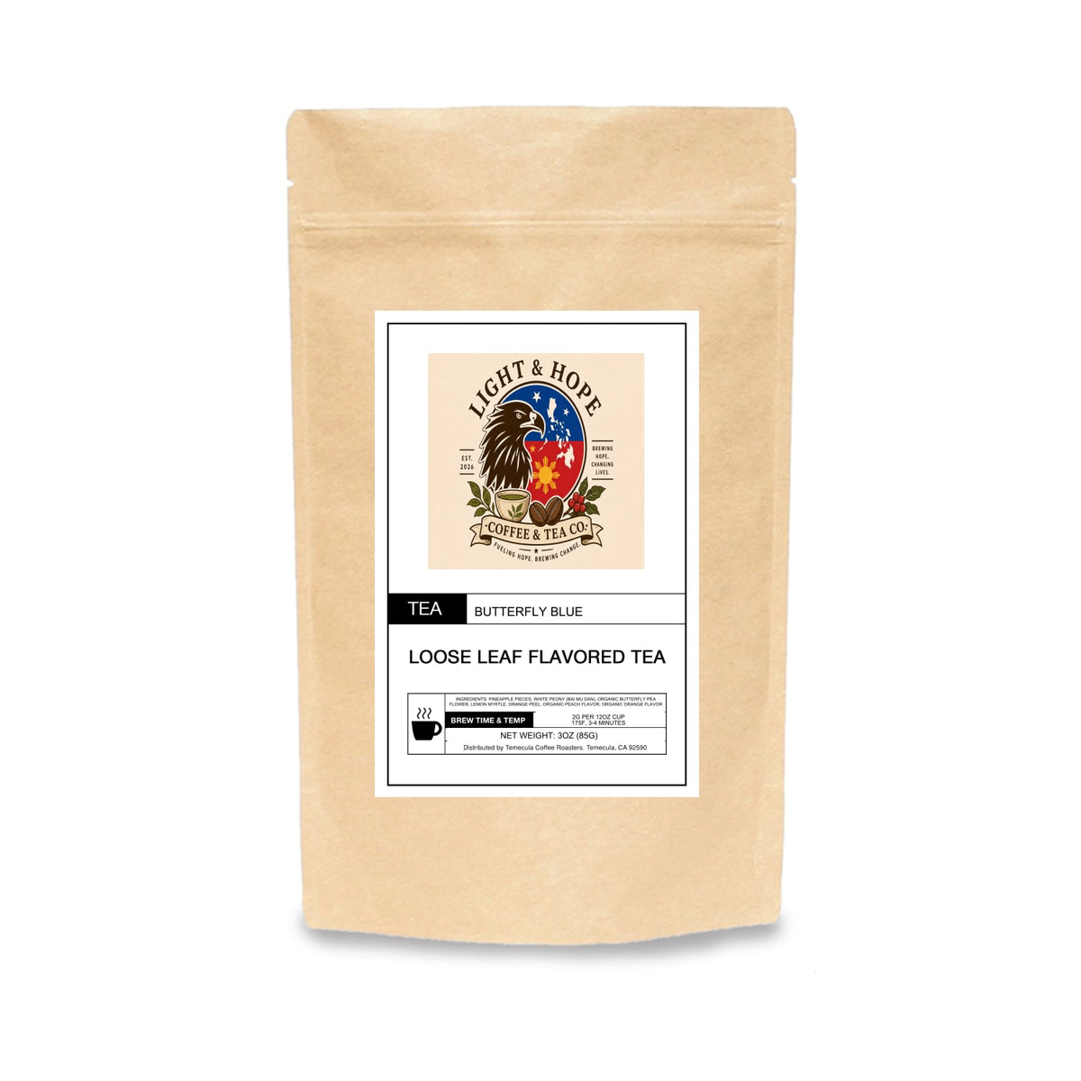 Butterfly Blue Flavored White Tea - Loose Leaf, 3 oz - Tea > White Tea | Light & Hope Coffee