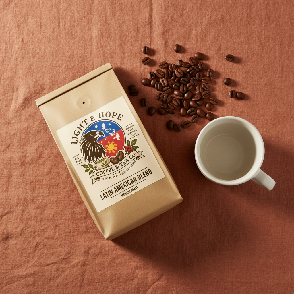 Light & Hope Coffee & Tea Co. Latin American Blend coffee bag
