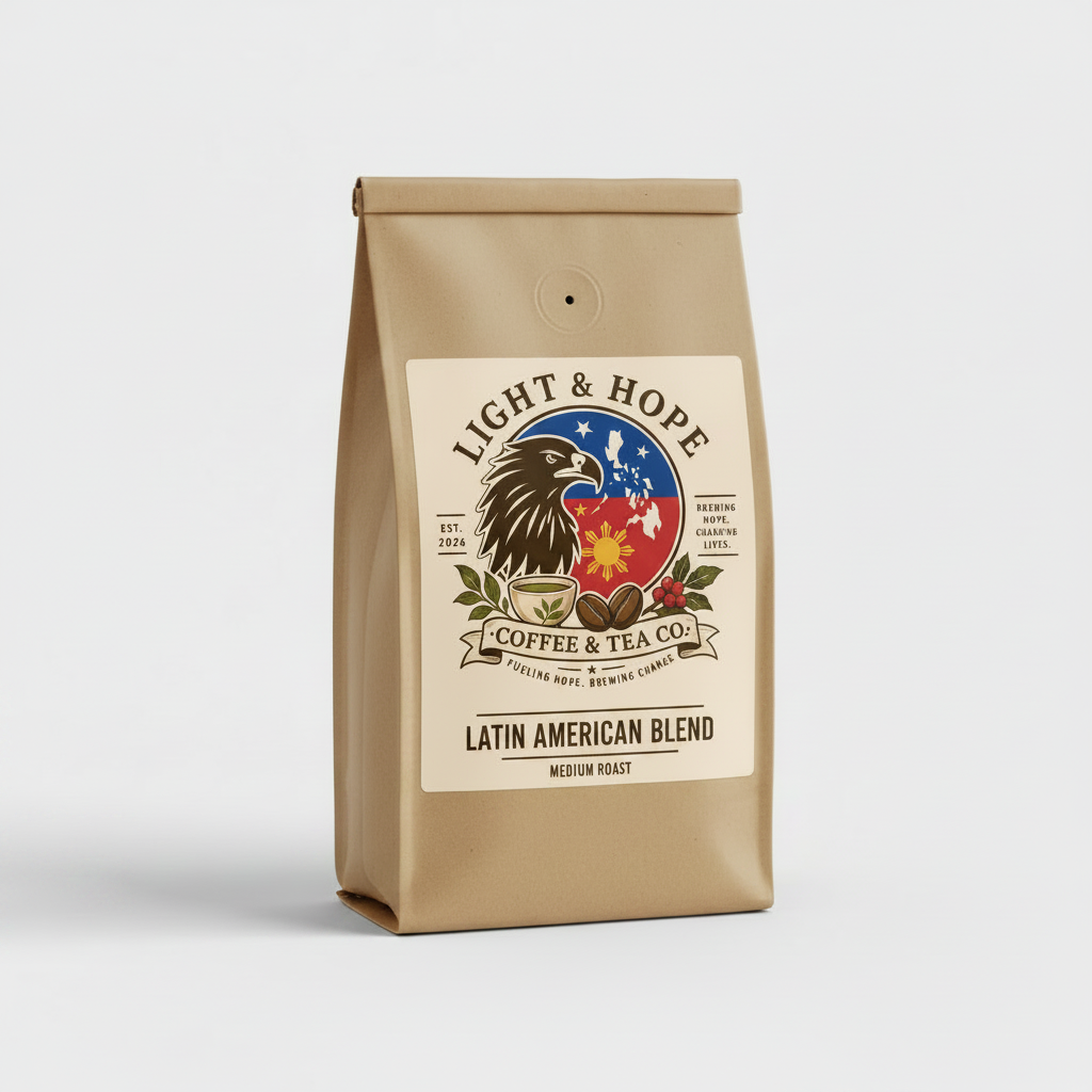 Light & Hope Coffee & Tea Co. Latin American Blend coffee bag