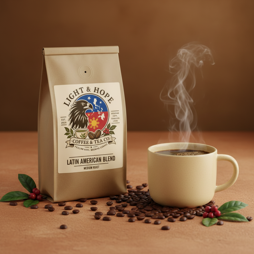 Light & Hope Coffee & Tea Co. Latin American Blend coffee bag