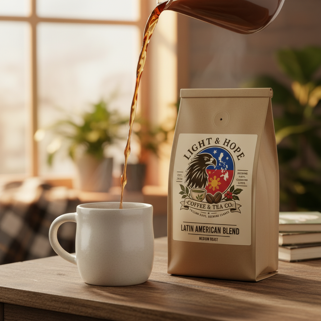 Light & Hope Coffee & Tea Co. Latin American Blend coffee bag