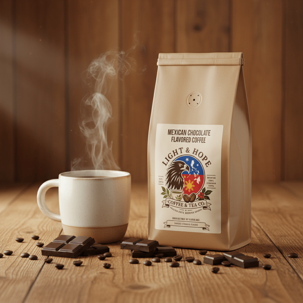 Mexican Chocolate Flavored Coffee – Medium Roast - Coffee > Flavored | Light & Hope Coffee & Tea Co.