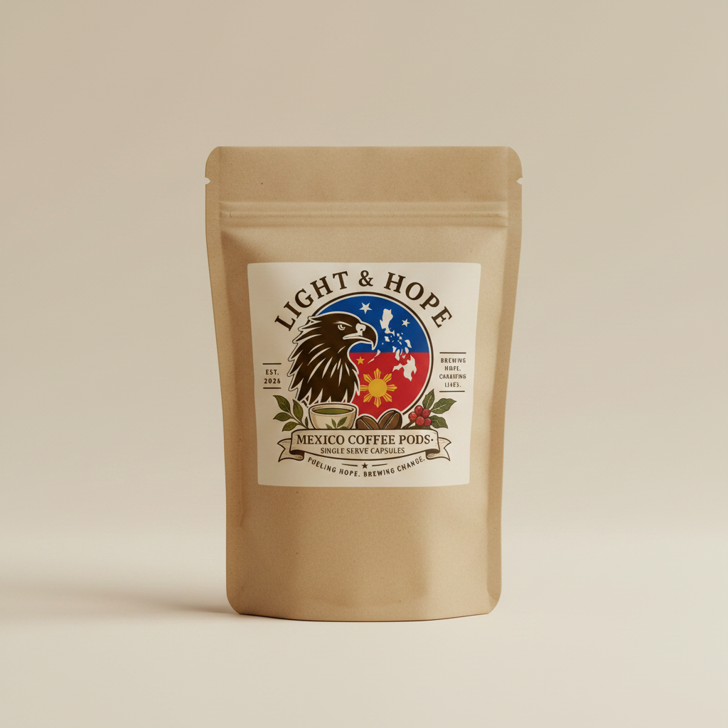 Mexico Coffee Pods Label Detail | Premium Single Origin Mexico Coffee Capsules | Light & Hope Coffee & Tea Co.