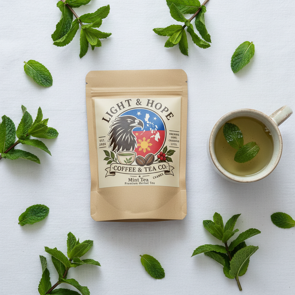 Light & Hope Coffee & Tea Co. Mint Tea Premium Herbal Tea pouch