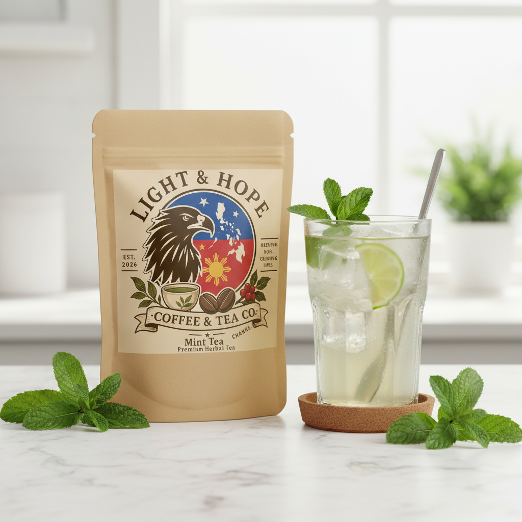 Light & Hope Coffee & Tea Co. Mint Tea Premium Herbal Tea pouch