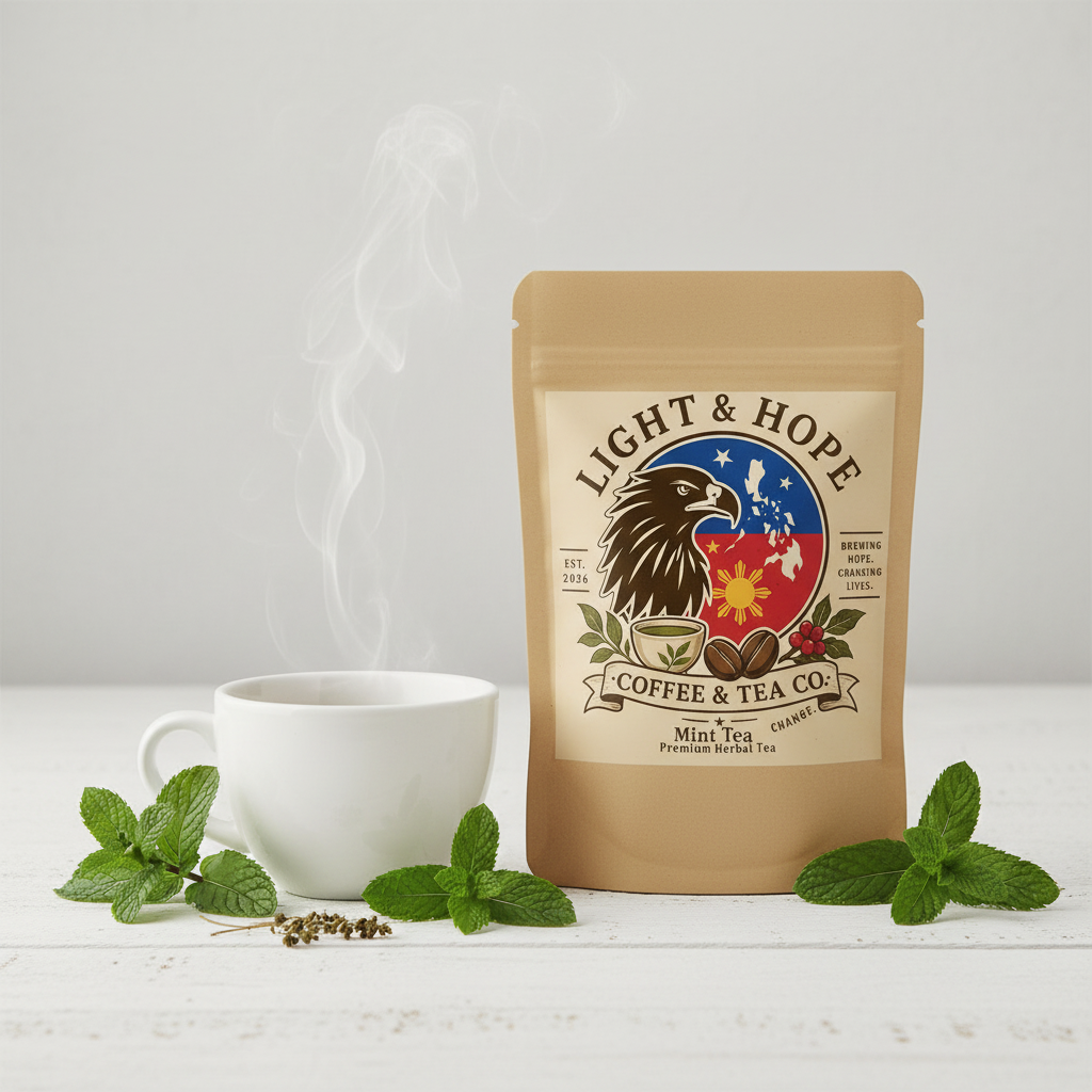 Light & Hope Coffee & Tea Co. Mint Tea Premium Herbal Tea pouch