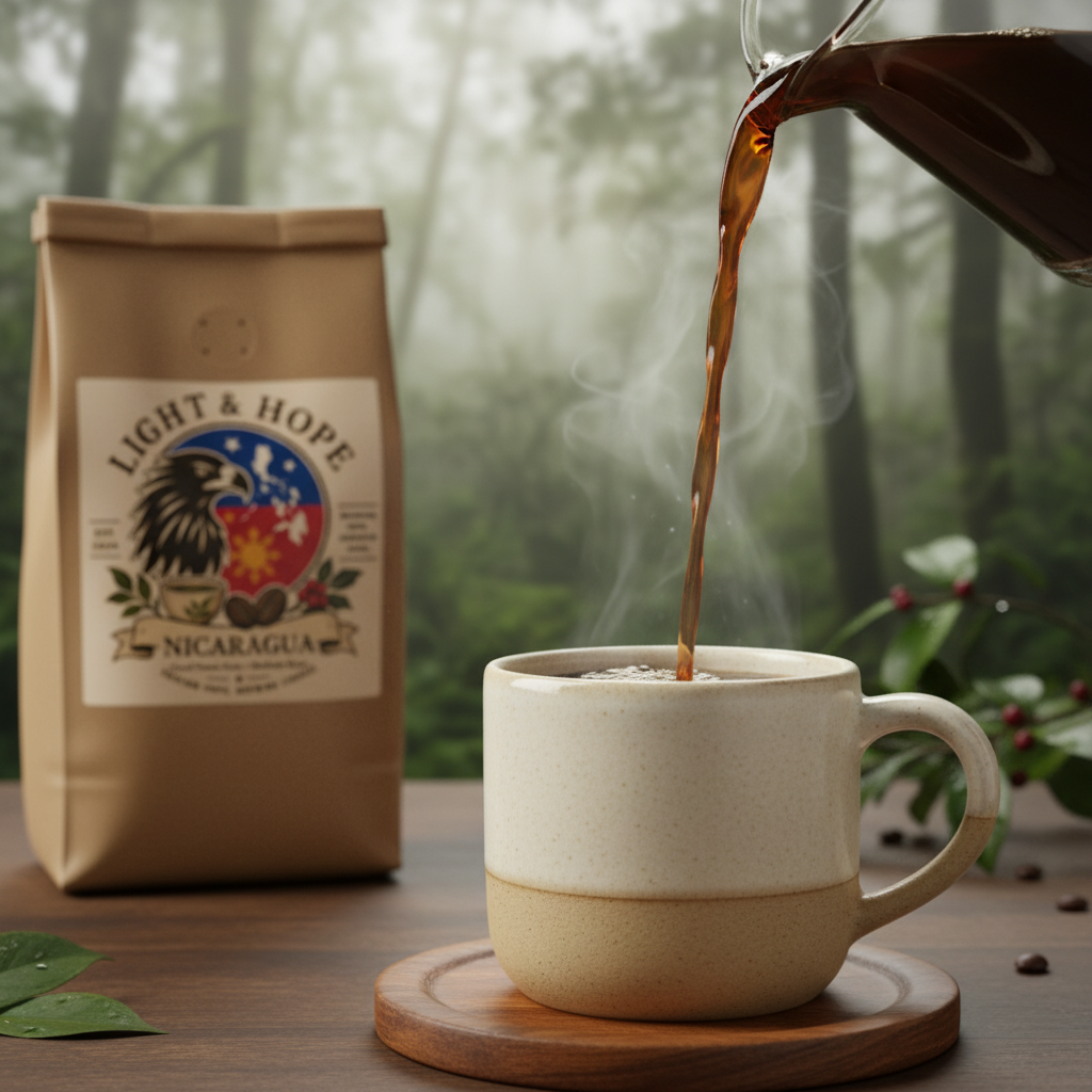 Light & Hope Coffee & Tea Co. Nicaragua Cloud Forest Gem coffee bag