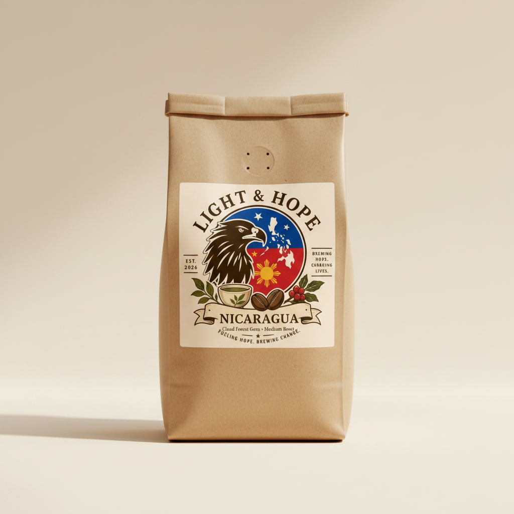 Nicaragua Cloud Forest Gem Label Detail | Premium Single Origin Nicaragua Coffee Bag | Light & Hope Coffee & Tea Co.
