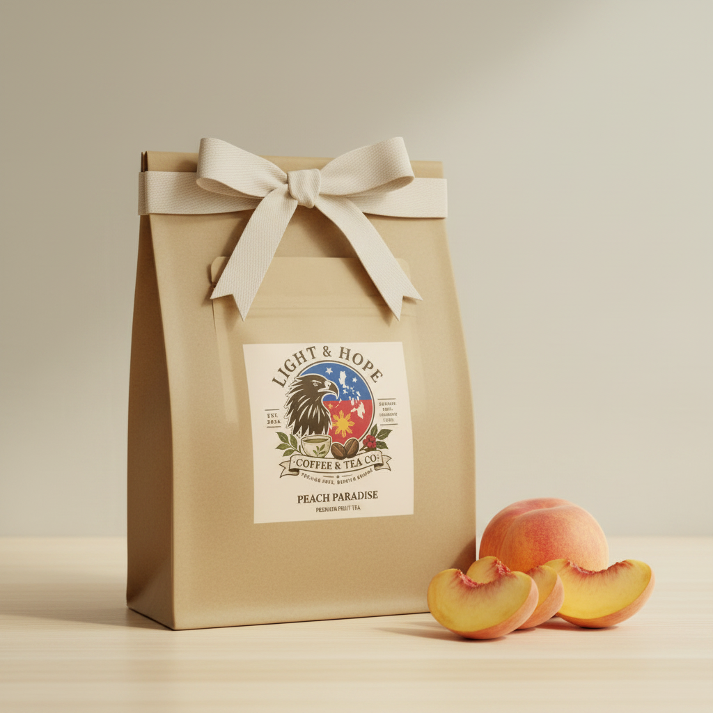 Light & Hope Coffee & Tea Co. Peach Paradise Premium Fruit Tea pouch