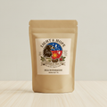 Peach Paradise Tea Label Detail | Premium Fruity Peach Herbal Tea Bag | Light & Hope Coffee & Tea Co.