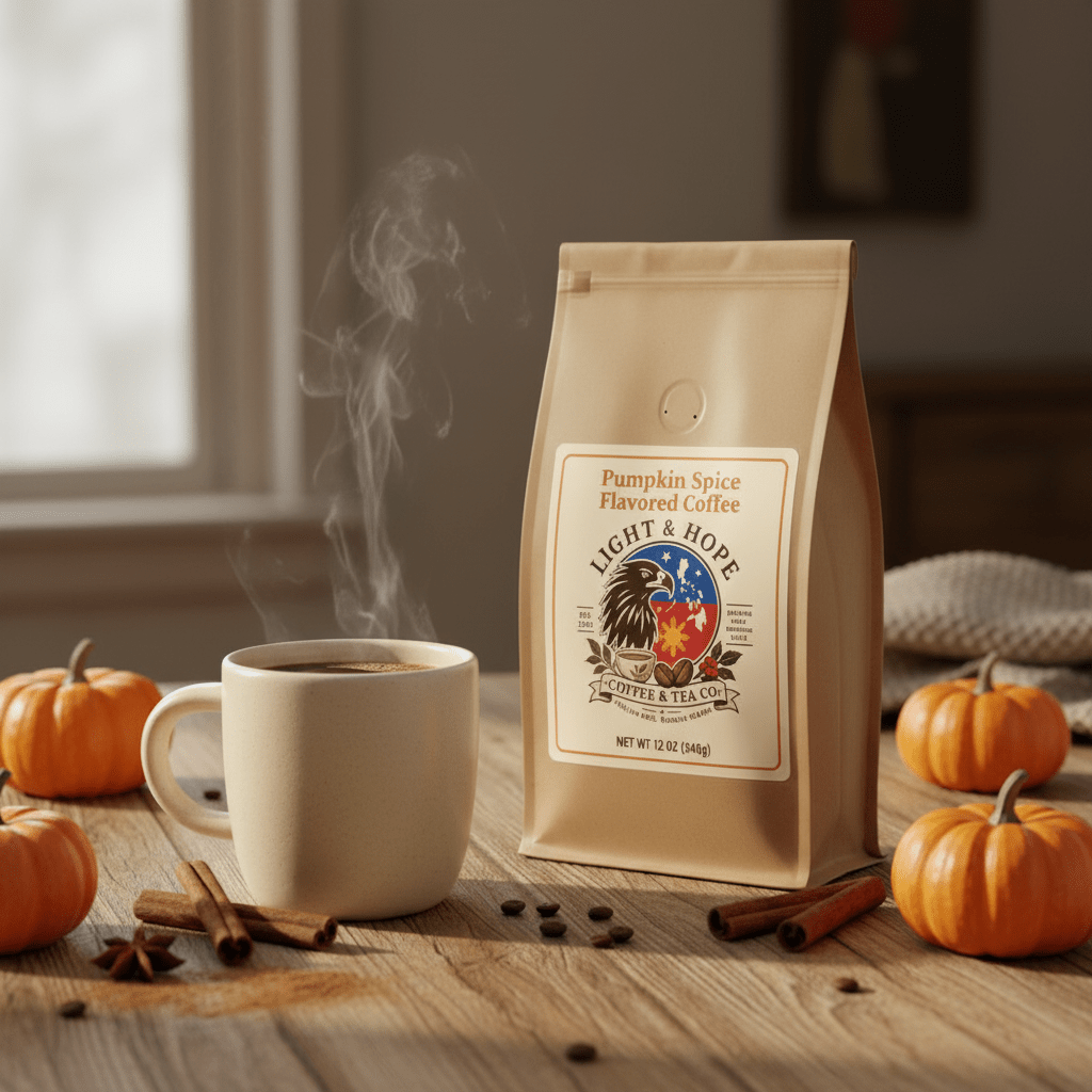 Pumpkin Spice Flavored Coffee - Medium Roast - Coffee > Flavored | Light & Hope Coffee & Tea Co.