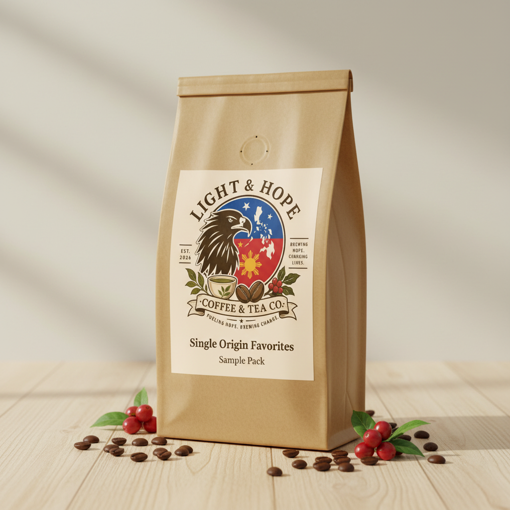 Single Origin Favorites Sample Pack Label Detail | Explore Our Best Single Origin Coffees from Around the World | Light & Hope Coffee & Tea Co.