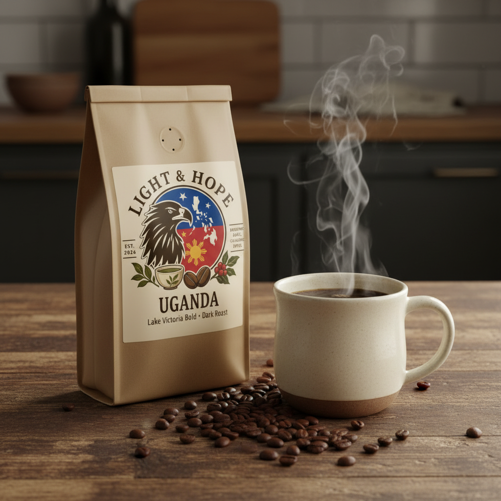 Light & Hope Coffee & Tea Co. Uganda Lake Victoria Bold coffee bag
