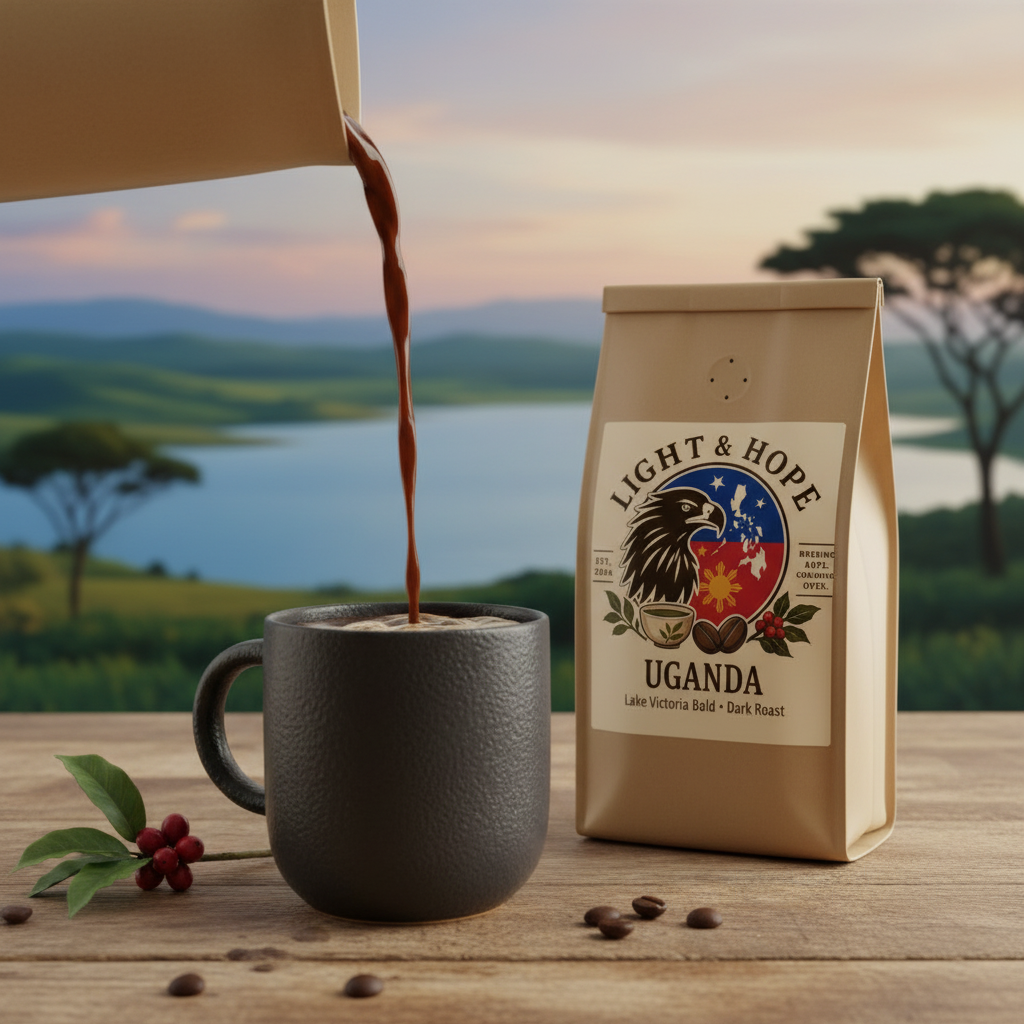Light & Hope Coffee & Tea Co. Uganda Lake Victoria Bold coffee bag