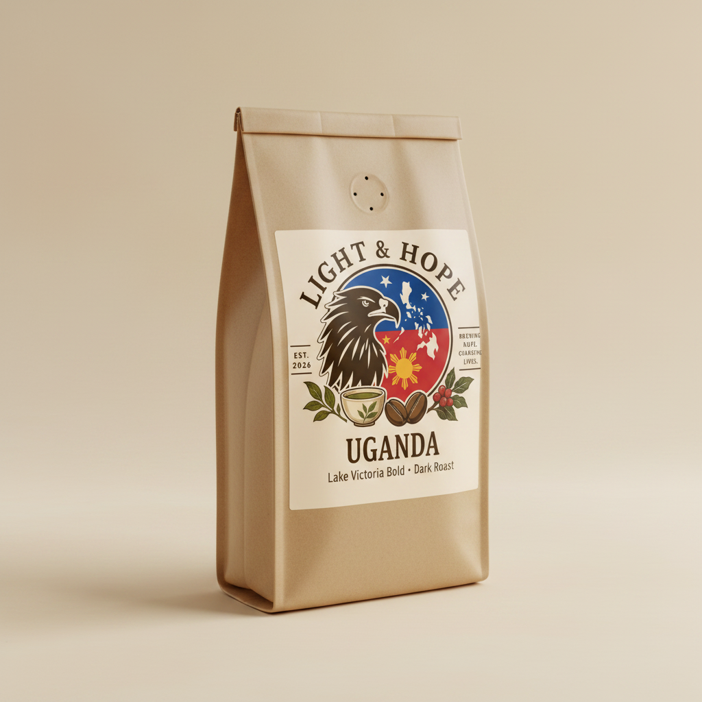 Uganda Lake Victoria Bold Label Detail | Premium Single Origin Uganda Coffee Bag | Light & Hope Coffee & Tea Co.